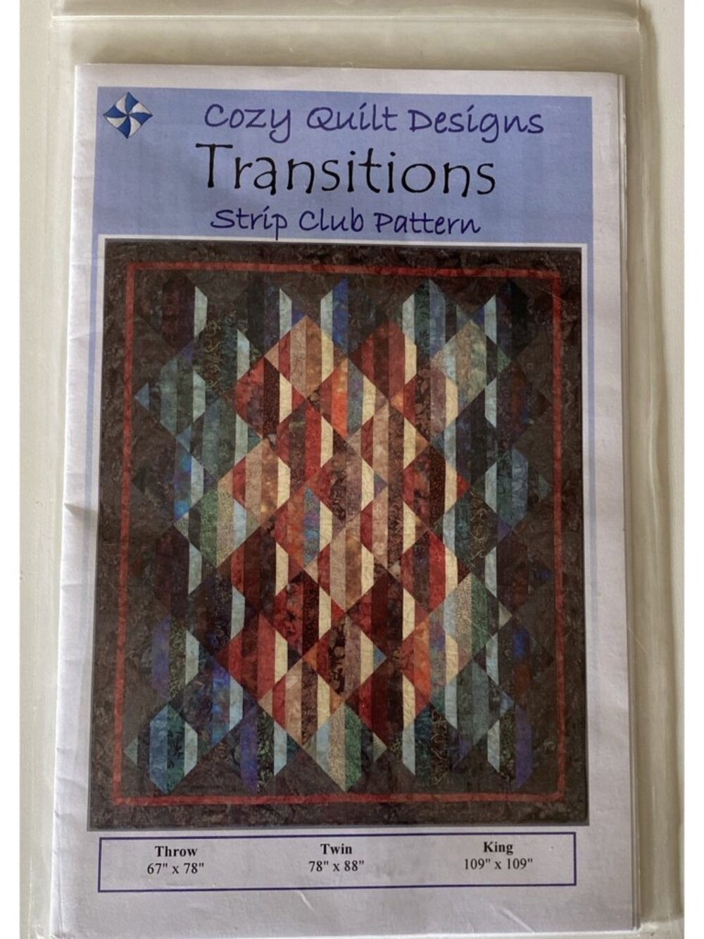 Quilt Pattern by Cozy Quilt Designs TRANSITIONS Strip Club Pattern 3 Bed Sizes - Picture 2 of 4